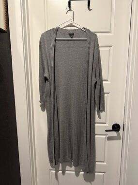 Torrid Gray Ribbed Open Front Knit Cardigan 2X